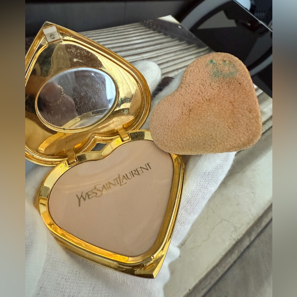 LOT 2233 18K gold plated jewel YSL Vintage POWDER case mirror Robert Goossens - Picture 6 of 17